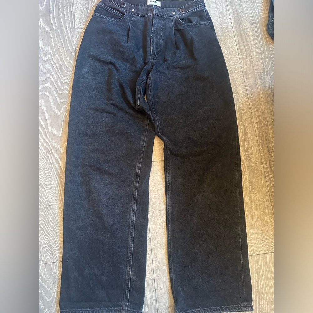 Agolde Black Wide Leg Jeans